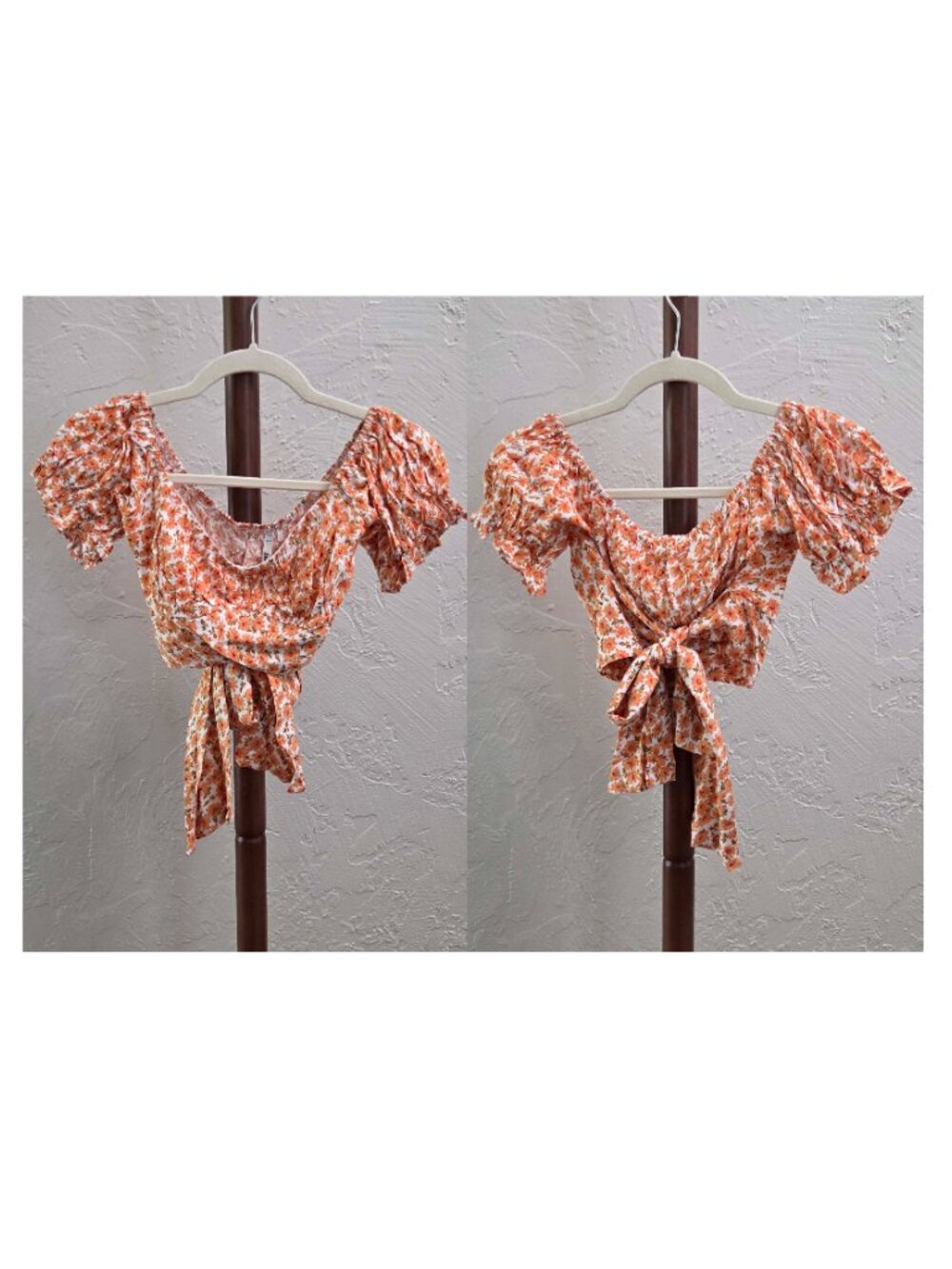 ST70. Women's Floral Off-The-Shoulder Crop‎ Top and Mini Skirt Set - Picture 4 of 5